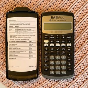 Texas Instruments BA II Plus Financial Calculator - Black and Gray